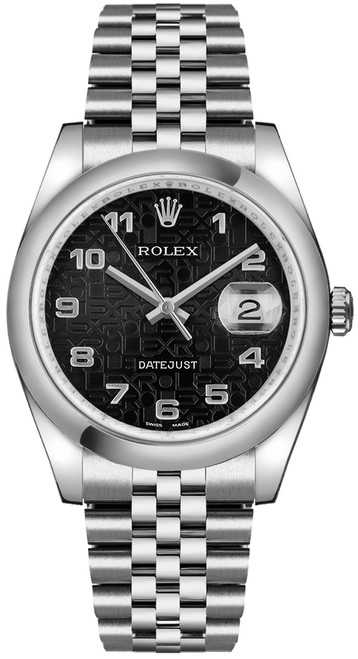ROLEX Datejust 36 Black Dial Steel Watch 116200 Image 1