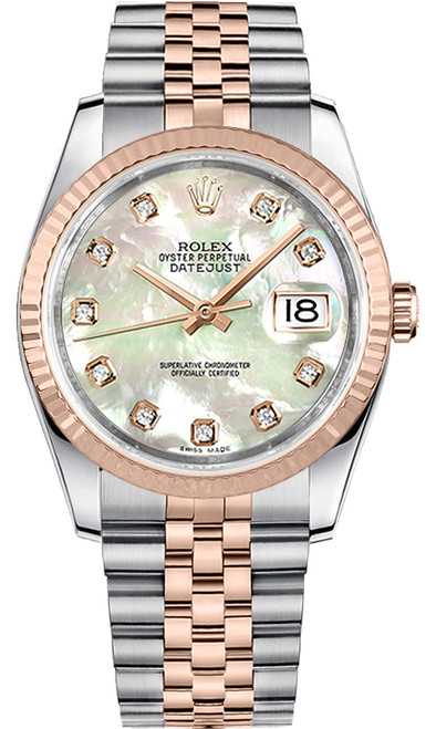 ROLEX Datejust 36 Mother Of Pearl Diamond Dial Watch 116231 Image 1