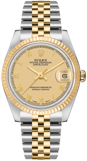 ROLEX Datejust 36 Champagne Dial 18K Gold & Steel Watch 16233 Image 1