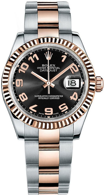 ROLEX Datejust 31 Black Dial Oyster Bracelet Watch 178271 Image 1