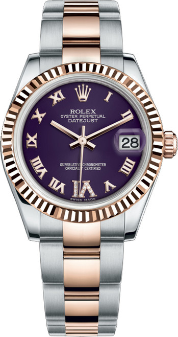 ROLEX Datejust 31 Purple Dial Two Tone Watch 178271-0076 Image 1 ROLEX Datejust 31 Purple Dial Two Tone Watch 178271-0076 Image 1