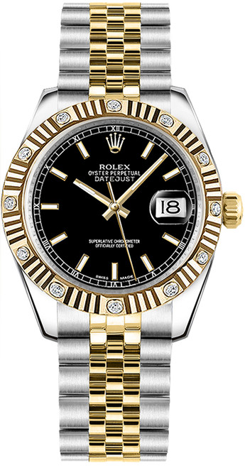 ROLEX Datejust 31 Black Dial Jubilee Bracelet Watch 178313-0001 Image 1