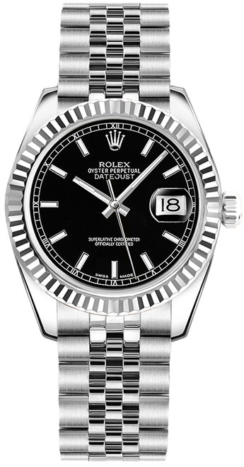 ROLEX Datejust 31 Black Dial Jubilee Bracelet Watch 178274-0004 Image 1
