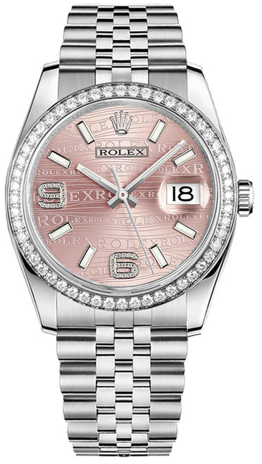 ROLEX Datejust 36 Pink Diamond Dial Ladies Watch 116244 Image 1