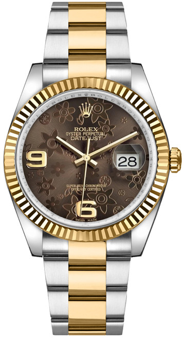 ROLEX Datejust 36 Solid 18K Gold & Steel Watch 116233-0184 Image 1