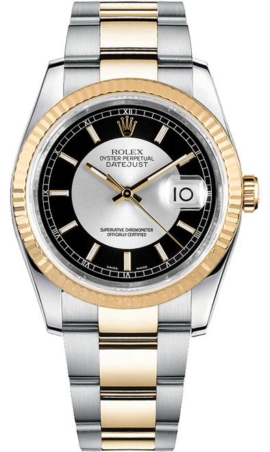 ROLEX Datejust 36 Black & Silver Dial Oyster Bracelet Watch 116233 Image 1