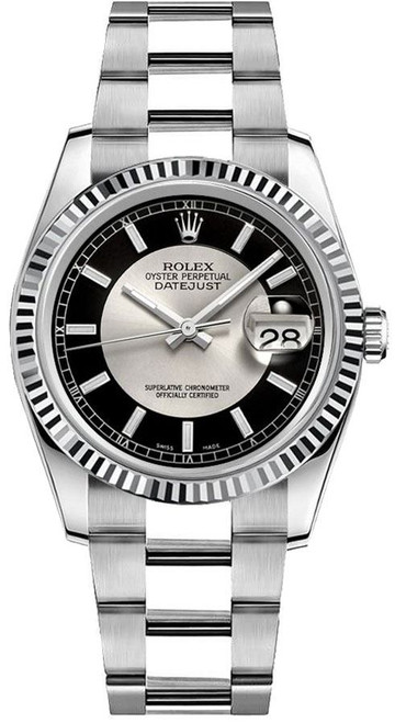 ROLEX Datejust 36 Black & Silver Dial Watch 116234-0152 Image 1