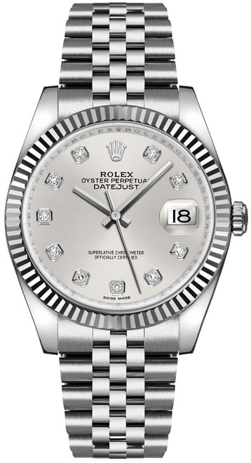 ROLEX Datejust 36 Silver Diamond Dial Watch 116234-0084 Image 1