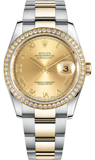ROLEX Datejust 36 Oyster Bracelet Champagne Dial Watch 116243-0028 Image 1