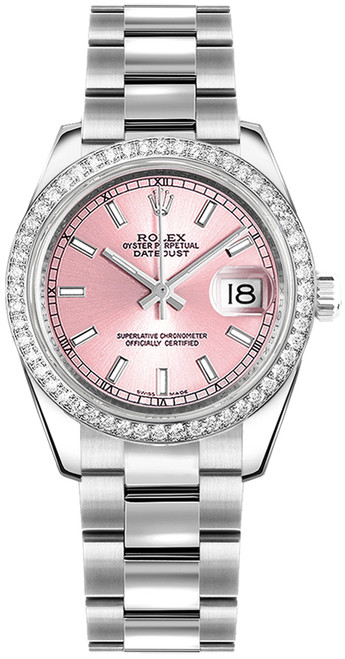ROLEX Datejust 31 Pink Diamond Bezel Watch 178384-0059 Image 1