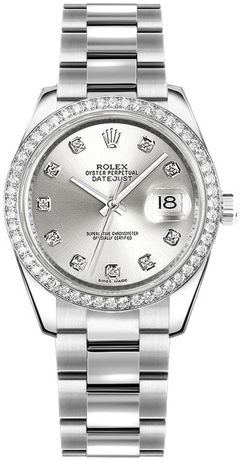 ROLEX Datejust 31 Silver Diamond Oyster Bracelet Watch 178384-0017 Image 1