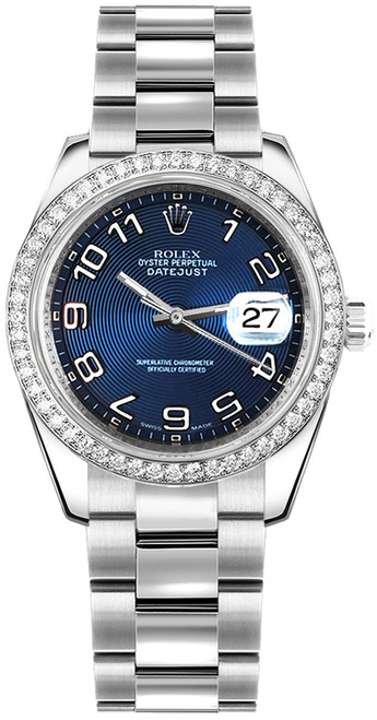 ROLEX Datejust 31 White Gold Diamond Blue Dial Watch 178384 Image 1