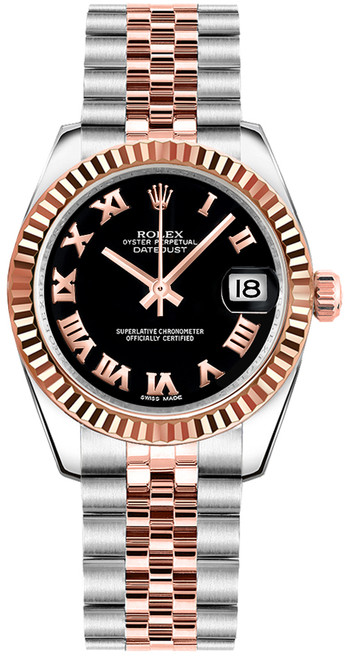 ROLEX Datejust 31 Black Roman Numeral Dial Watch 178271-0065 Image 1