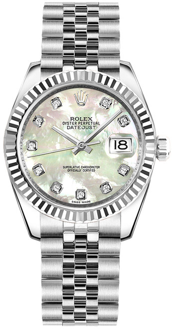ROLEX Datejust 31 Mother Of Pearl Diamond Jubilee Bracelet Watch 178274-0042 Image 1