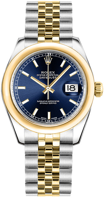 ROLEX Datejust 31 Blue Dial Gold & Steel Women'S Watch 178243 Image 1
