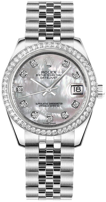 ROLEX Datejust 31 Mother Of Pearl Diamond Watch 178384-0004 Image 1
