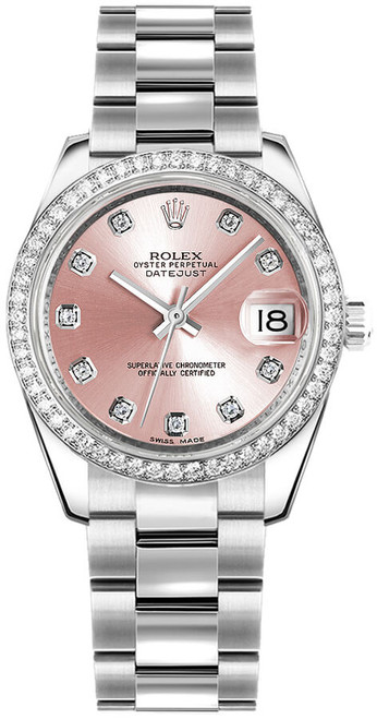 ROLEX Datejust 31 Pink Diamond Dial Oyster Women
S Watch 178384-0064 Image 1