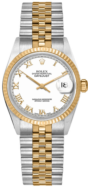 ROLEX Datejust 31 Steel & Yellow Gold White Dial Women'S Watch 68273 Image 1