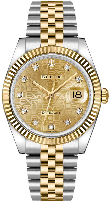 ROLEX Datejust 36 Diamonds Yellow Gold 
Steel Unisex Watch 116233-0155 Image 1