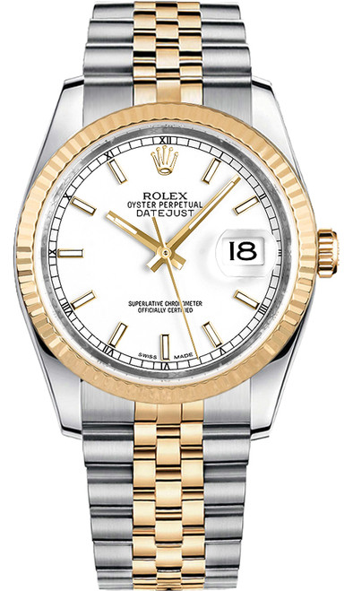 ROLEX Datejust 36 White Dial Jubilee Bracelet Watch 116233 Image 1