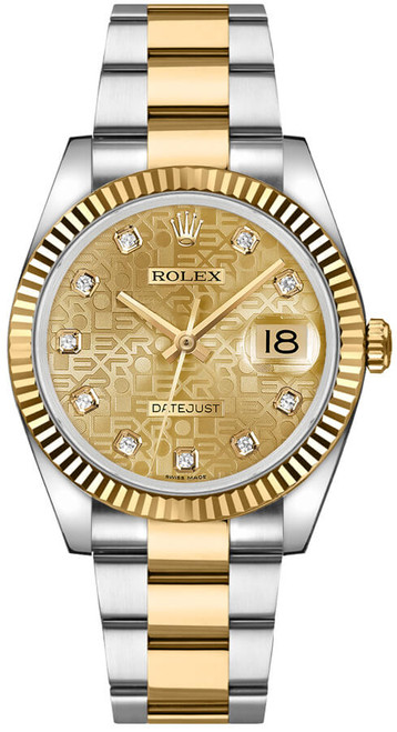 ROLEX Datejust 36 Oyster Bracelet Diamond Watch 116233 Image 1