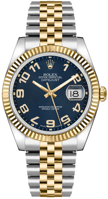 ROLEX Datejust 36 Yellow Gold Fluted Bezel Watch 116233 Image 1