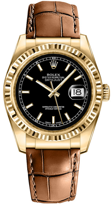 ROLEX Datejust 36 Black Dial Watch 116138 Image 1