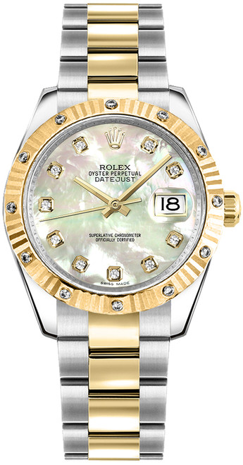 ROLEX Datejust 31 Mother Of Pearl Diamond Oyster Bracelet Watch 178313-0032 Image 1
