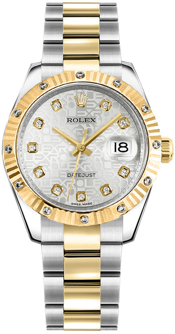 ROLEX Datejust 31 Oyster Bracelet Silver Jubilee Diamond Watch 178313-0034 Image 1