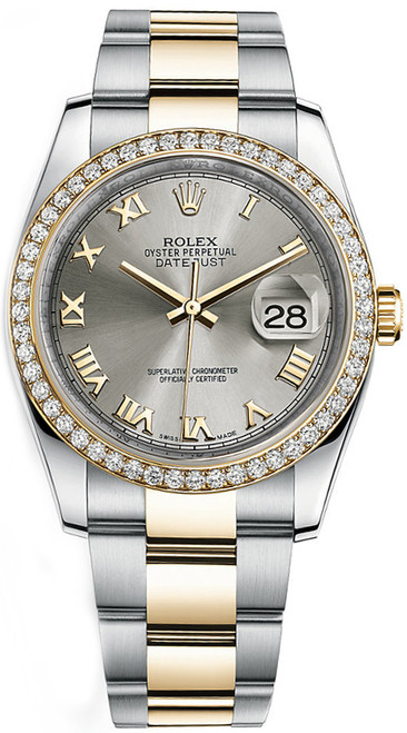 ROLEX Datejust 36 Oystersteel & Yellow Gold Diamond Bezel Watch 116243-0058 Image 1