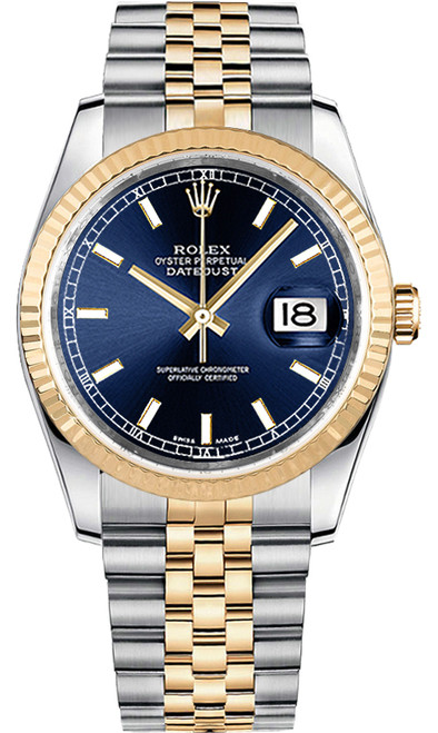 ROLEX Datejust 36 Blue Dial Watch 116233 Image 1
