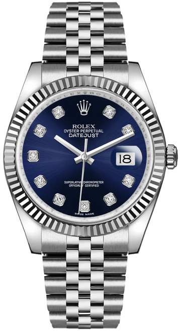 ROLEX Datejust 36 Blue Diamond Jubilee Bracelet Watch 116234-0142 Image 1