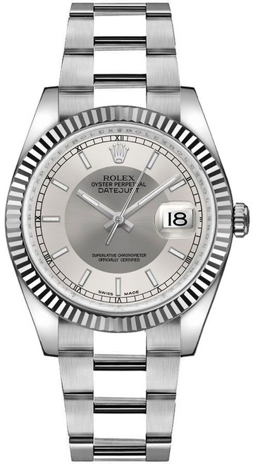 ROLEX Datejust 36 Silver & Steel Dial Luxury Watch 116234 Image 1