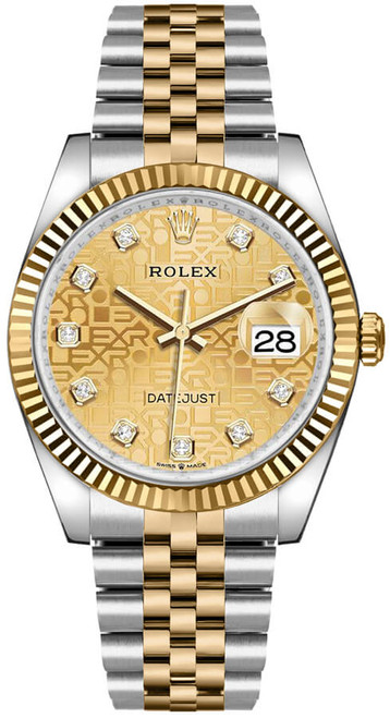 ROLEX Datejust 36 Champagne Diamond Dial Unisex Watch 126233-0033 Image 1