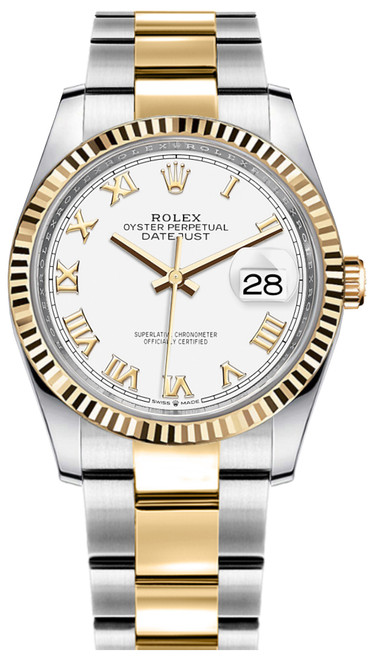 ROLEX Datejust 36 White Dial Two Tone Unisex Watch 126233-0030 Image 1