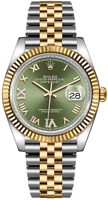 ROLEX Datejust 36 Olive Green Dial Jubilee Bracelet Unisex Watch 126233-0025 Image 1 ROLEX Datejust 36 Olive Green Dial Jubilee Bracelet Unisex Watch 126233-0025 Image 1