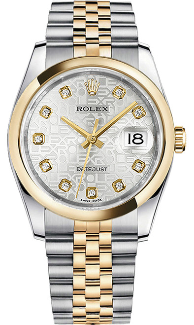 ROLEX Datejust 36 Silver Diamond Jubilee Dial Watch 116203-0177 Image 1 ROLEX Datejust 36 Silver Diamond Jubilee Dial Watch 116203-0177 Image 1