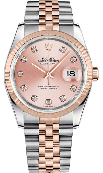 ROLEX Datejust 36 Pink Diamond Jubilee Bracelet Watch 116231-0057 Image 1