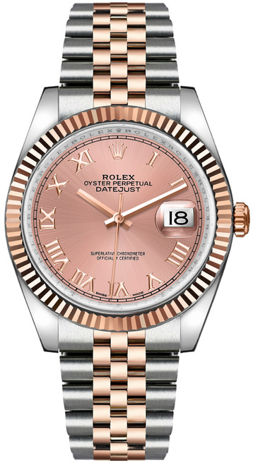 ROLEX Datejust 36 Pink Roman Numeral Jubilee Bracelet Watch 116231-0089 Image 1
