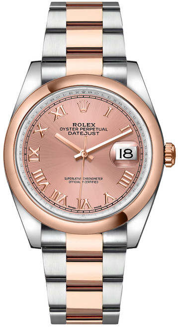 ROLEX Datejust 36 Pink Roman Numeral Watch 116201-0088 Image 1