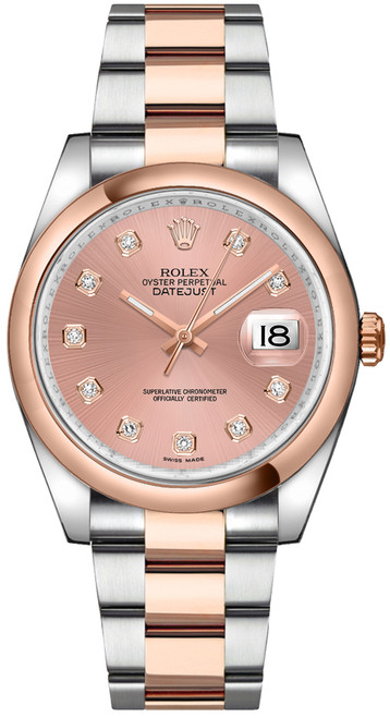 ROLEX Datejust 36 Pink Diamond Oyster Bracelet Watch 116201-0081 Image 1