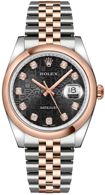 ROLEX Datejust 36 Black Diamond Watch 116201-0068 Image 1