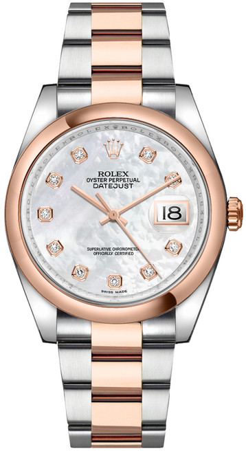 ROLEX Datejust 36 Mother Of Pearl Diamond Watch 116201-0102 Image 1
