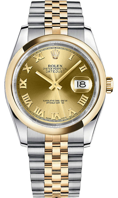 ROLEX Datejust 36 Champagne Roman Numeral Watch 116203-0141 Image 1