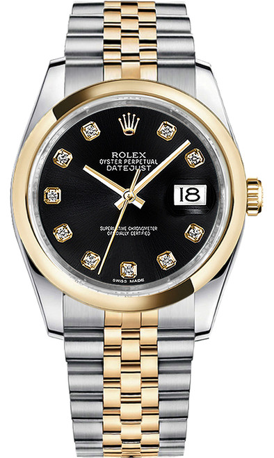 ROLEX Datejust 36 Black Diamond Watch 116203-0168 Image 1