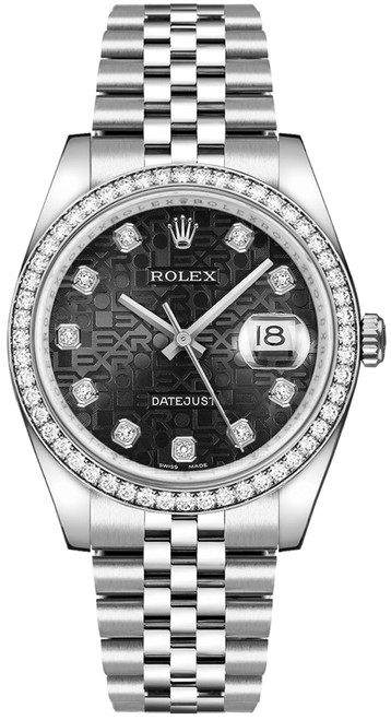 ROLEX Datejust 36 Oystersteel & White Gold Diamonds Unisex Watch 116244 Image 1
