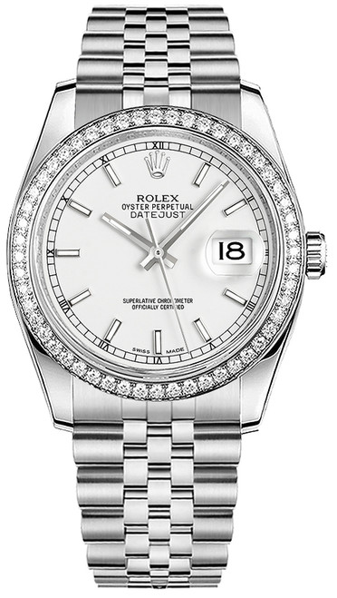 ROLEX Datejust 36 White Dial Gold & Steel Watch 116244-0064 Image 1 ROLEX Datejust 36 White Dial Gold & Steel Watch 116244-0064 Image 1