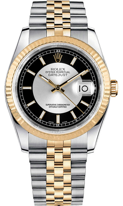 ROLEX Datejust 36 Black & Silver Dial Watch 116233 Image 1