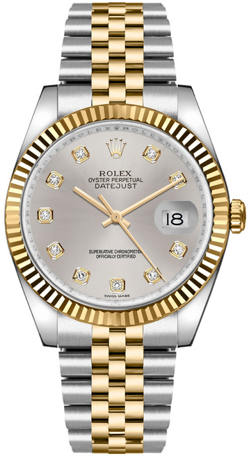 ROLEX Datejust 36 Silver Diamond Watch 116233-0205 Image 1