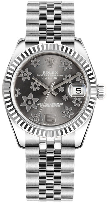 ROLEX Datejust 31 Rhodium Floral Motif Dial Watch 178274-0092 Image 1